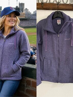 Avalanche heathered Purple Full Zip Fleece Jacket Women’s L Soft Cozy Outdoor